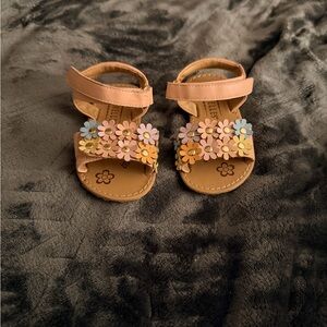 Seychelles Tan Floral Kids Sandals
